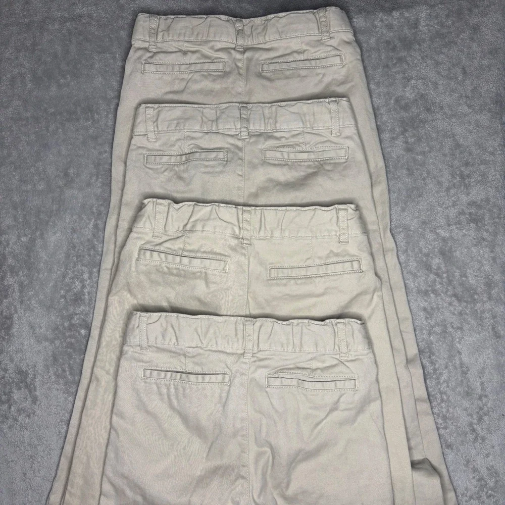 Childrens Place Boys Khaki Chino School Uniform Pants Bundle Size 6 Lot of 4